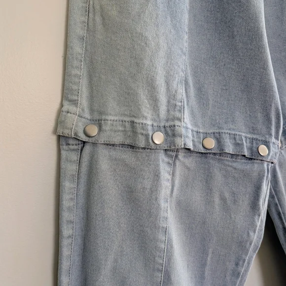 Adidas Always Original Denim Track Pants Jeans Wide Leg Light Blue Wash Small - Picture 12 of 17